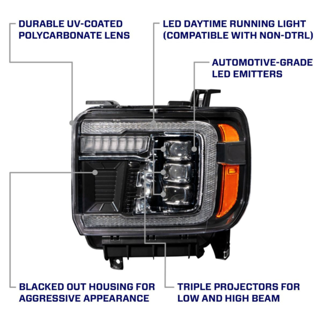 2015-2019 GMC SIERRA 2500/3500 LED PROJECTOR HEADLIGHTS main image